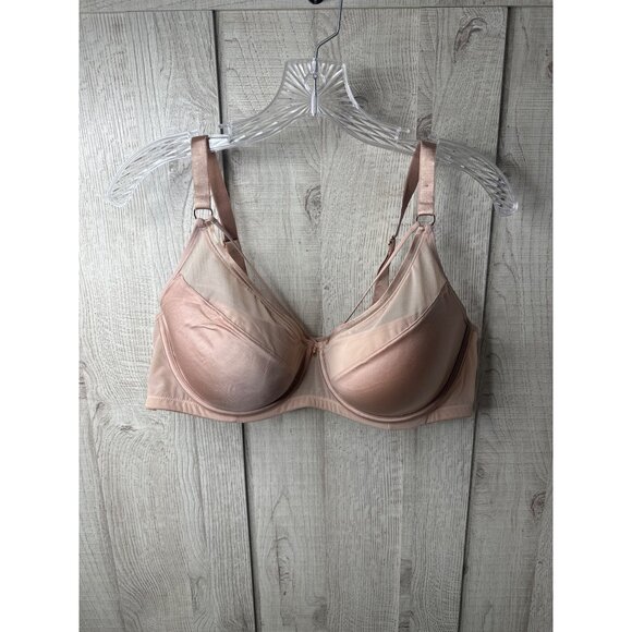 Ashley Graham Lace Trim Underwire Bra Adjustable Straps Lightly Padded Size 40D - Picture 1 of 9